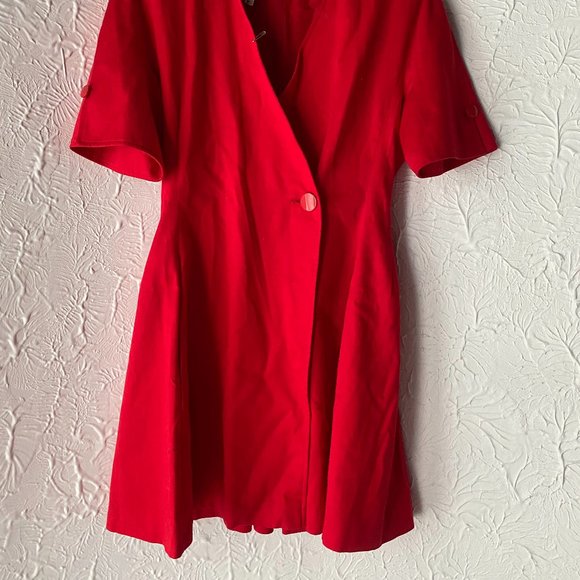 Joy Cherry Toronto Bold Red Button-Up Dress - Vintage Chic - Picture 2 of 4